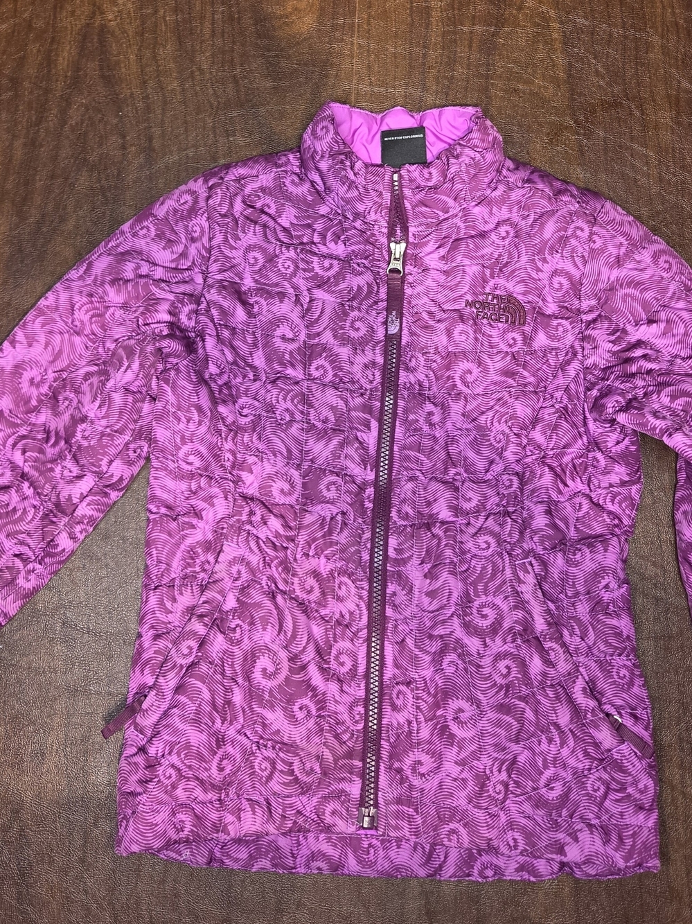 The North Face Girls' Pink Printed Lightweight Insulated Jacket